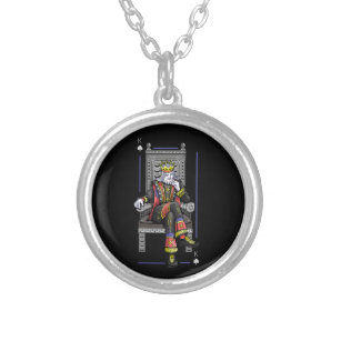 Card King Silver Plated Necklace