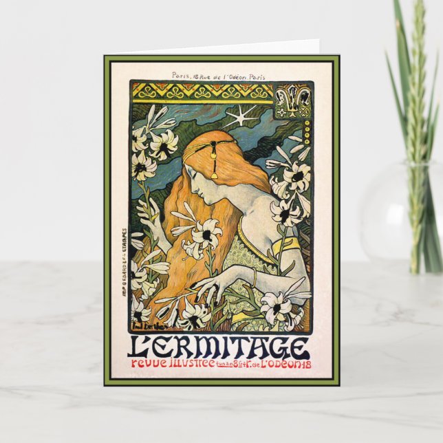 Card: L'Ermitage - Art Nouveau - Custom Holiday Card (Front)