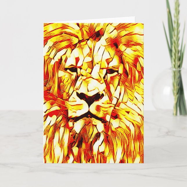   Card Lion Vibrant Art (Front)