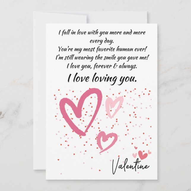CARD LOVE FOR VALENTINE, I FALL IN LOVE WITH YOU (Front)