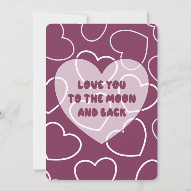 Card Love you to the moon and back (Front)