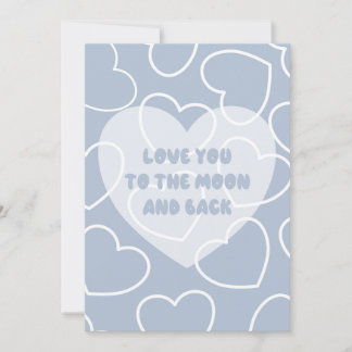 Card Love you to the moon and back ( Blue)