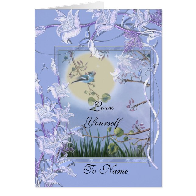 Card Love Yourself Blue Bird (Front)