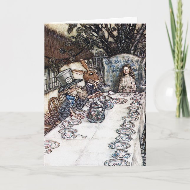 Card: Mad Hatter Tea Party - Alice in Wonderland Card (Front)