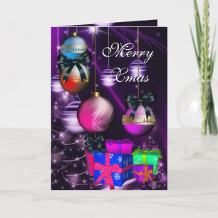 Card Merry Xmas Gift Boxes Christmas Balls