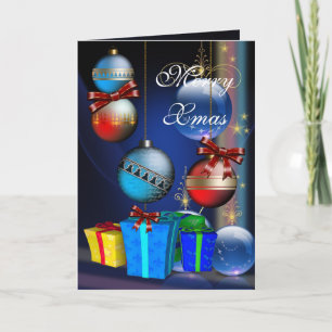 Card Merry Xmas Gift Boxes Christmas Balls