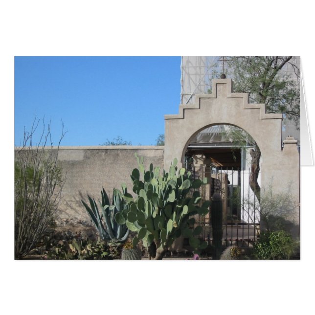 Card- Mission San Xavier del Bac Courtyard (Front Horizontal)
