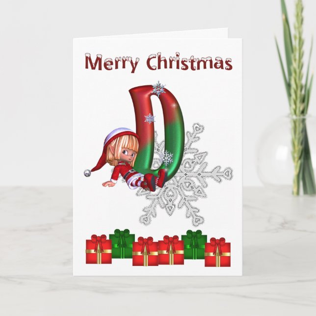 Card Monogram Christmas D (Front)