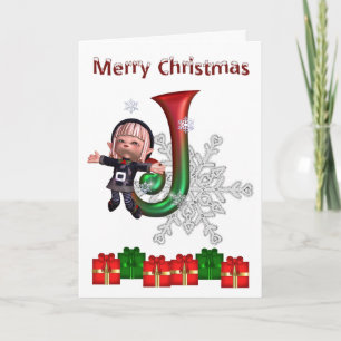 Card Monogram Christmas J