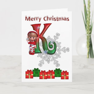 Card Monogram Christmas K