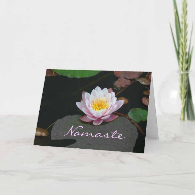 Card, "Namaste-Pink Lotus" Card (Front)