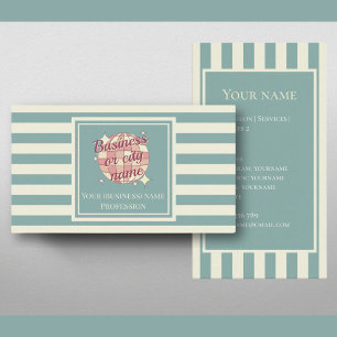 Card nautical stripes city town business name