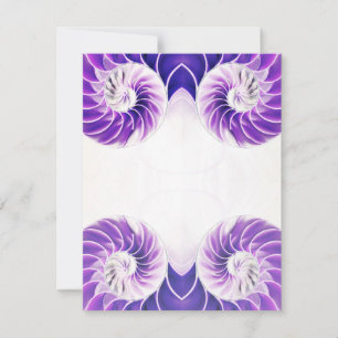 Card nautilus shell seashell Fibonacci swirl 
