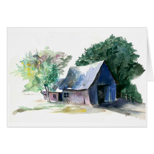 Card - note - Barn scene (Front Horizontal)