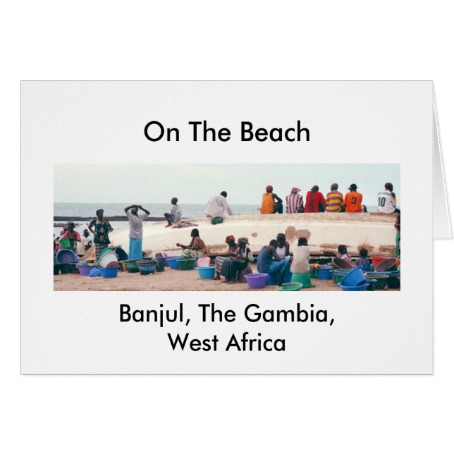 Card, "On The Beach, Banjul, Gambia, West Africa" (Front Horizontal)