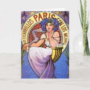 Card or Invitation: Mucha Art Nouveau Illustration