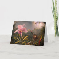 Card:  Orchid and Hummingbirds