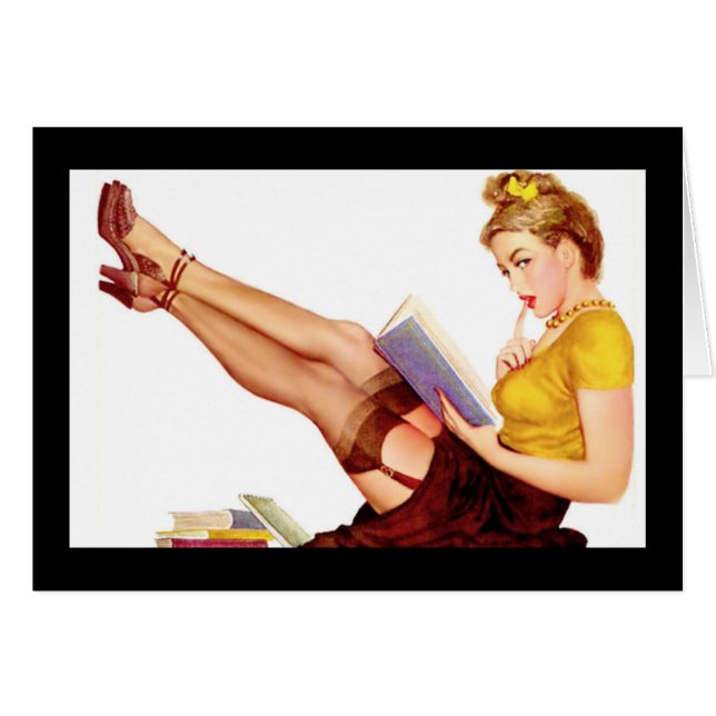 Card Pin up Girls Art Vintage Retro (Front Horizontal)