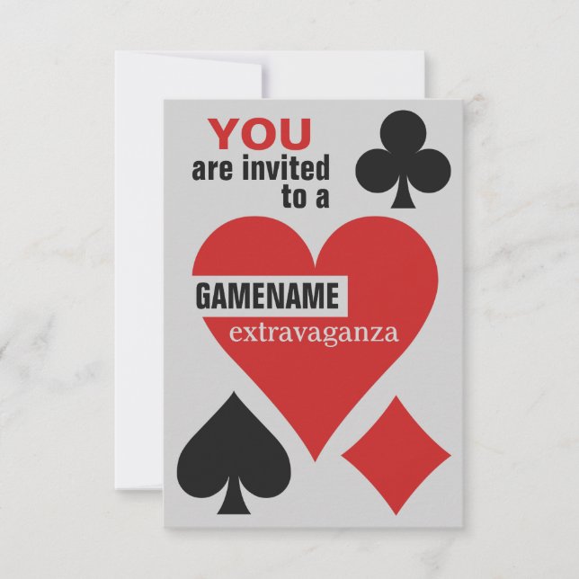 Card Player custom invitations (Front)