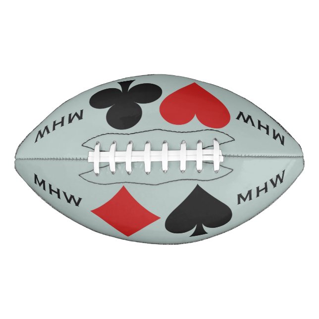 Card Player custom monogram & colour football American Football (Front)