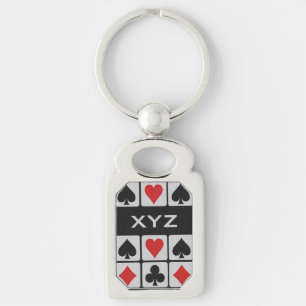 Card Player custom monogram key chain