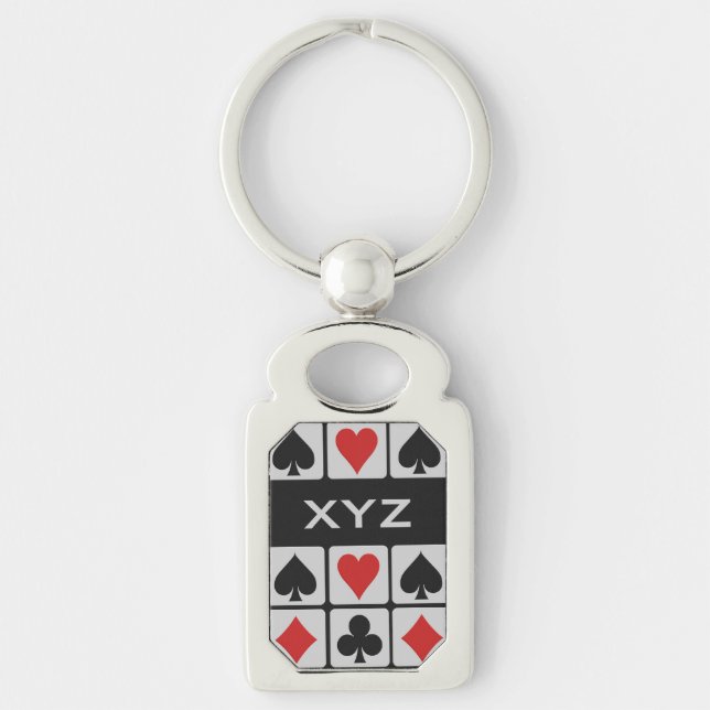 Card Player custom monogram key chain (Front)