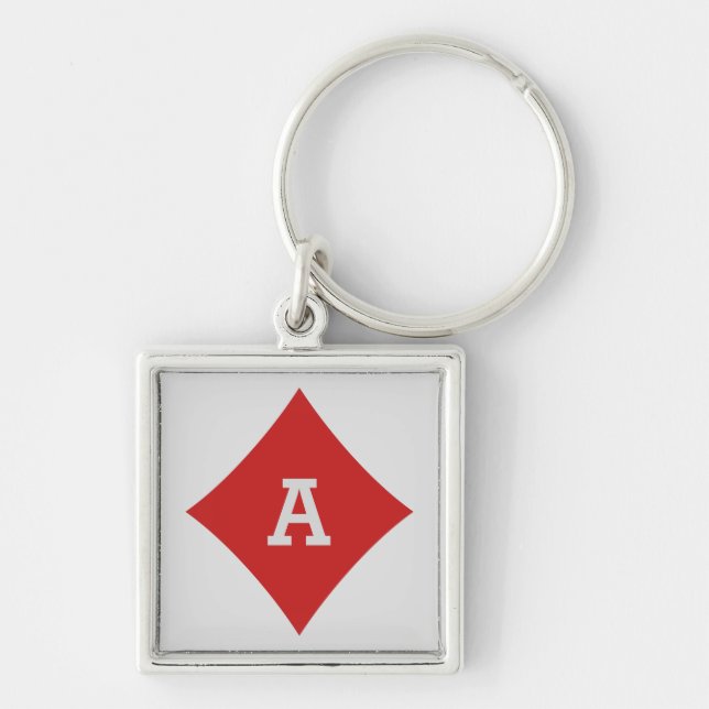 Card Player custom monogram key chains - Diamond (Front)