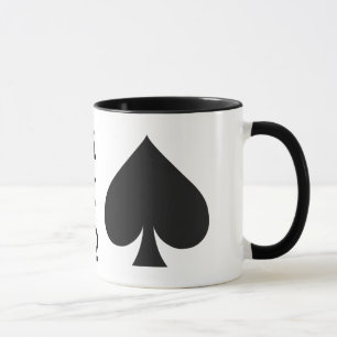 Card Player custom monogram mugs - Spades