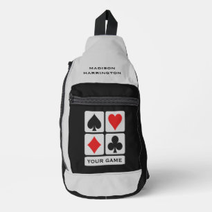 Card Player custom text Sling Bag