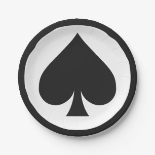 Card Player paper plates - Spade