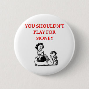 card players joke 6 cm round badge