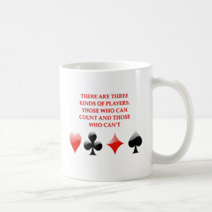 card players joke coffee mug