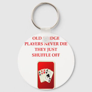 card players joke key ring