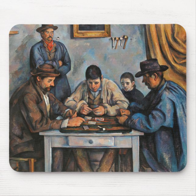 Card Players Paul Cezanne Painting Art Mouse Mat (Front)