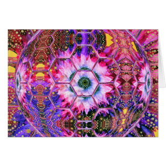 Card:purple, pink gorgeous, cheerful floral globe.