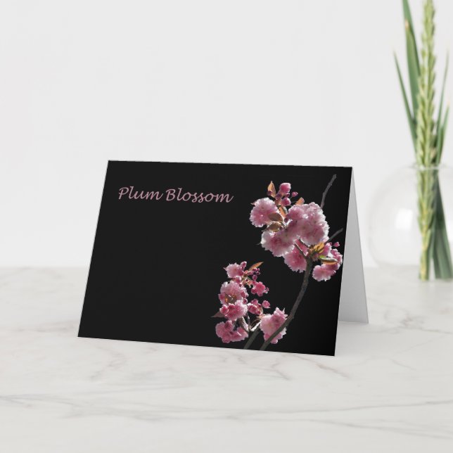 Card, "Purple Plum Blossoms" Card (Front)