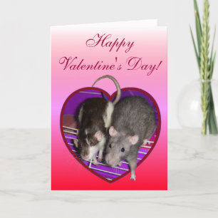 Card: Ratty Love Valentine (Pink) Holiday Card