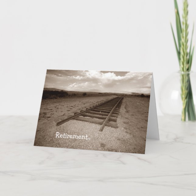 Card Retirement Railroad Fun end of the tracks! (Front)