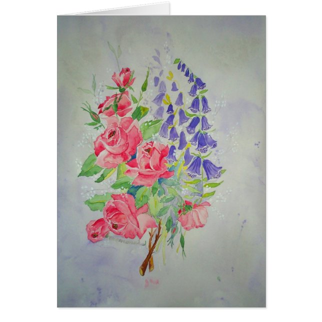 Card Roses and Digitalis (Front)