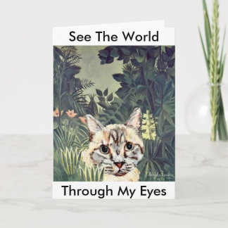 Card: "See the world through my eyes," jungle cat Card