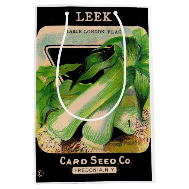 Card Seed Company envelope cover - leeks print Medium Gift Bag (Front)