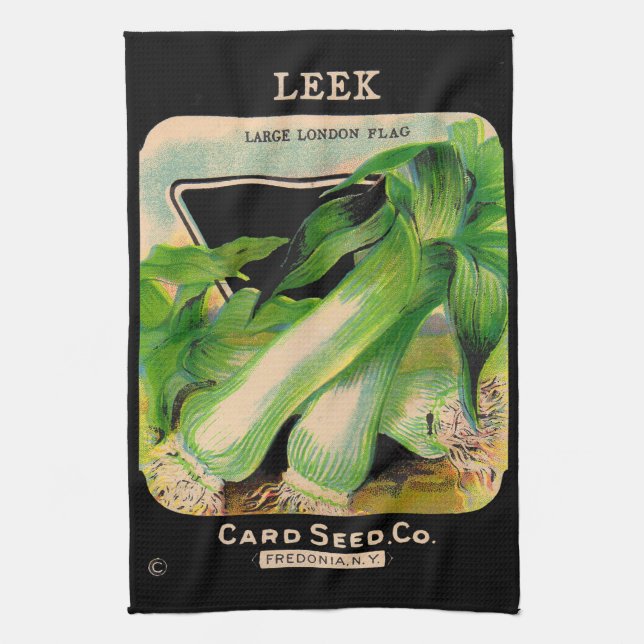 Card Seed Company envelope cover - leeks Tea Towel (Vertical)