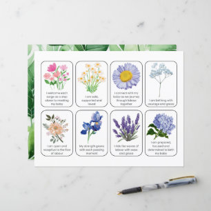 Card Set With 8 Childbirth Affirmations