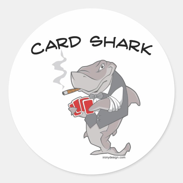 Card Shark Classic Round Sticker (Front)