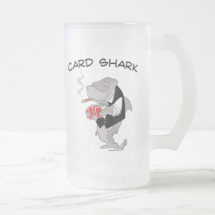 Card Shark Frosted Glass Beer Mug