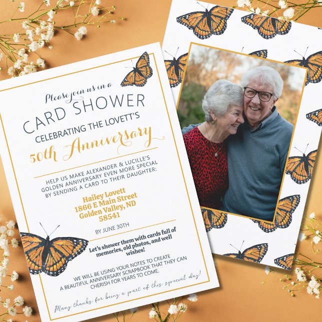  Card Shower 50th Anniversary Photo Invitation (Creator Uploaded)