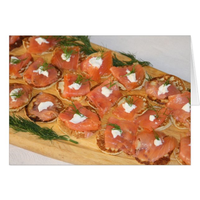 Card, "Smoked Salmon Canapes" (Front Horizontal)