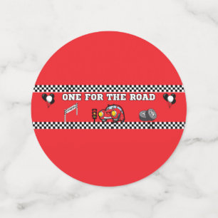  CARD STOCK RACING CAR RED BLACK CHECKERED  CONFETTI