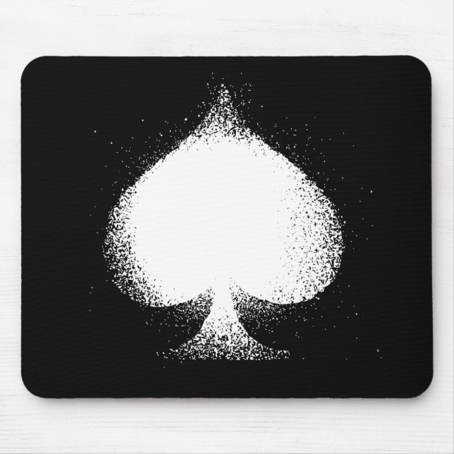 Card suit Spades white-  grunge Mouse Mat (Front)