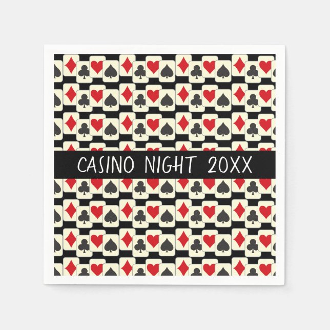 Card Suites Pattern Custom Paper Napkin (Front)